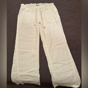 Roxy white linen pants